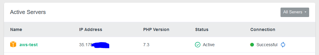 Active and provisioned AWS EC2 server on Laravel Forge