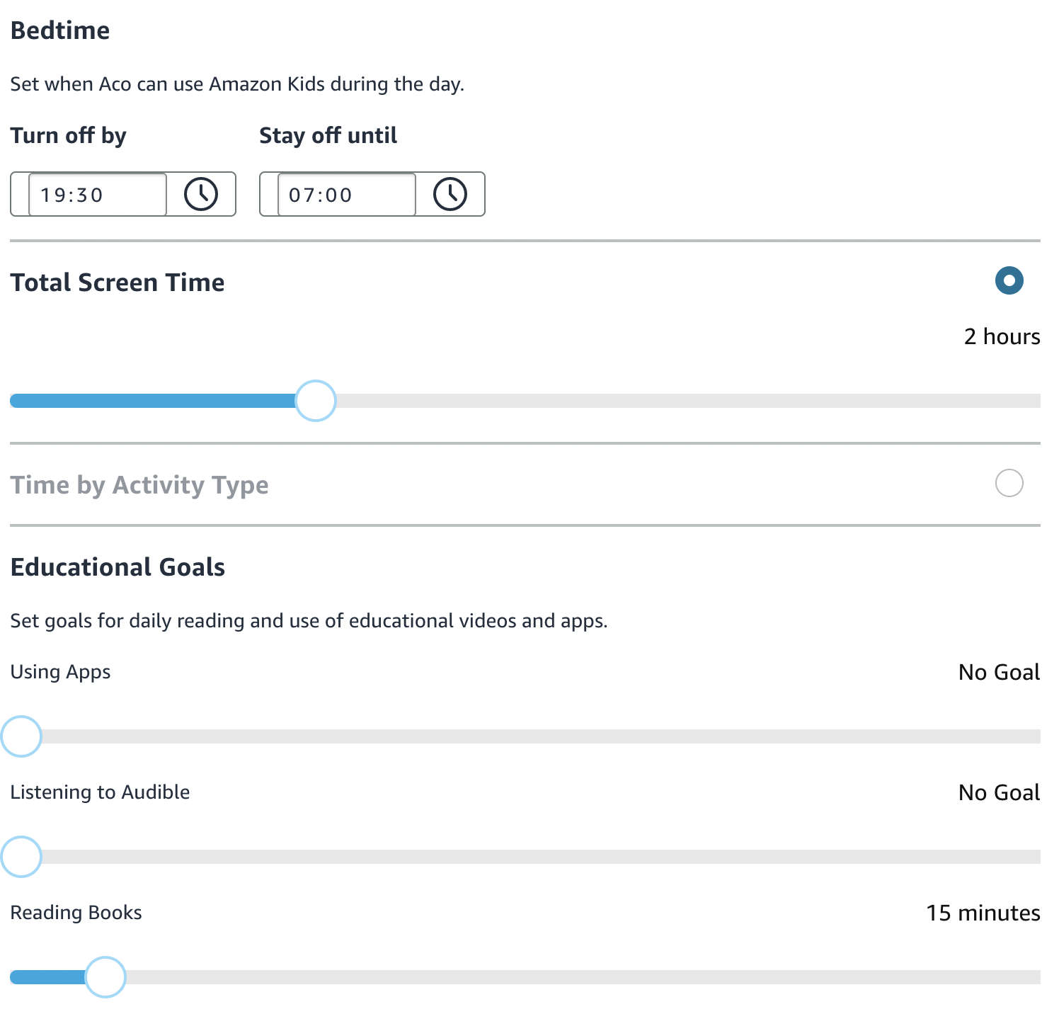 Amazon Kids+ Parental Controls